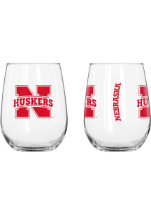 Red Nebraska Cornhuskers 16OZ Gameday Curved Stemless Wine Glass