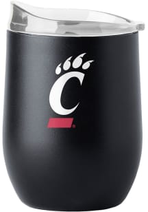 Black Cincinnati Bearcats 16 oz Flipside Powder Coat Curved Stainless Steel Stemless