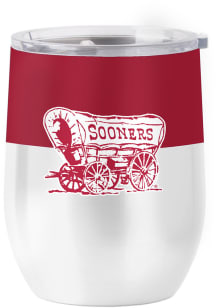 Oklahoma Sooners 16 oz Colorblock SS Curved Stainless Steel Stemless