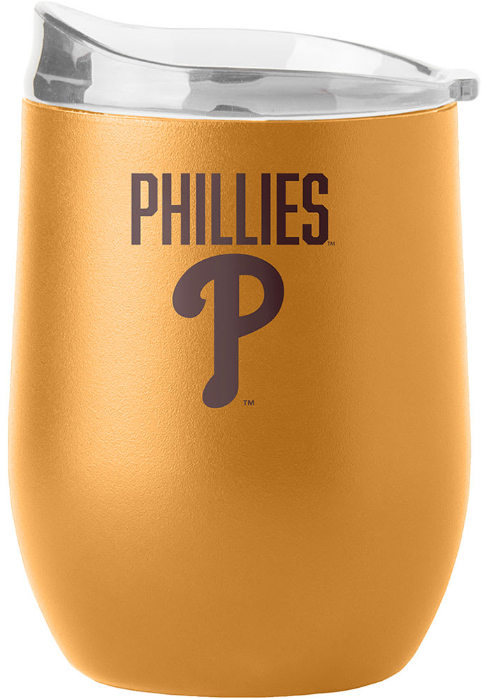 Philadelphia Phillies 16oz Etch Black Powder Coat Curved Beverage