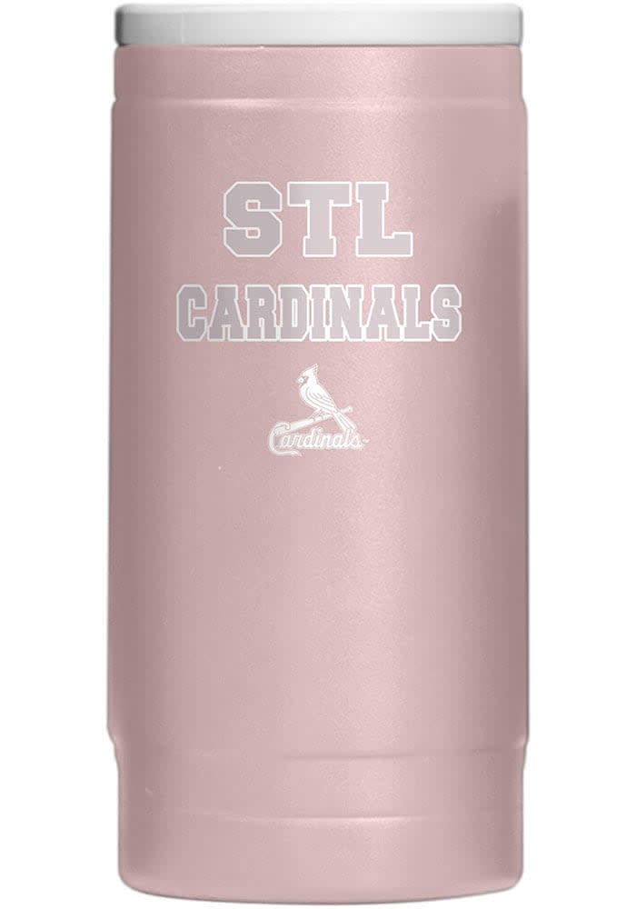 St Louis Cardinals Stencil Powder Coat Slim Can Coolie