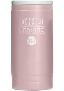 Red Ohio State Buckeyes 12OZ Slim Can Powder Coat Stainless Steel Coolie