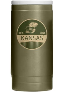Kansas Jayhawks 12OZ Slim Can Powder Coat Stainless Steel Coolie