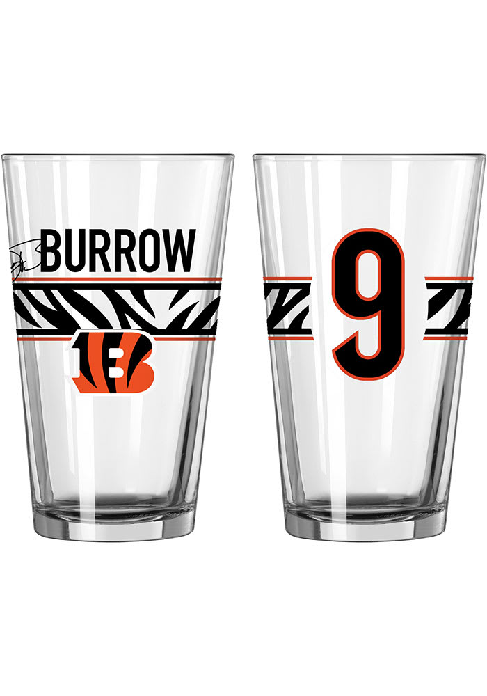 Cincinnati Bengals Joe Burrow Caricature 16oz Pint Glass