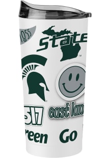 Michigan State Spartans 20oz Native Stainless Steel Tumbler - White