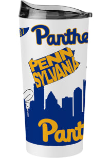 Pitt Panthers 20oz Native Stainless Steel Tumbler - White