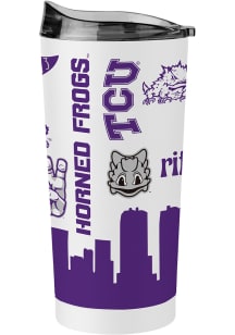 TCU Horned Frogs 20oz Native Stainless Steel Tumbler - White