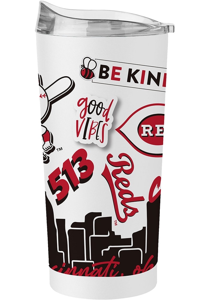 Cincinnati Reds 20oz Native Stainless Steel Tumbler - White