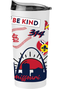 St Louis Cardinals 20oz Native Stainless Steel Tumbler - White