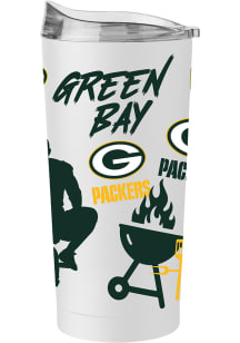 Green Bay Packers 20oz Native Stainless Steel Tumbler - White
