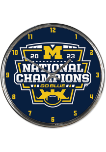 Michigan Wolverines 2023 College Football National Champion Chrome Wall Clock