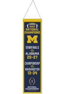 Blue Michigan Wolverines 2023 College Football National Champion 8x32 Banner