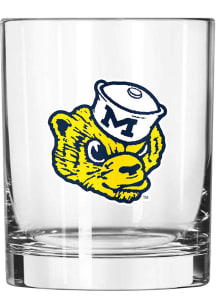 Michigan Wolverines Vault Logo Rock Glass