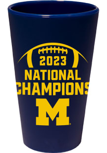 Blue Michigan Wolverines 2023 College Football National Champion Silicone Pint Glass