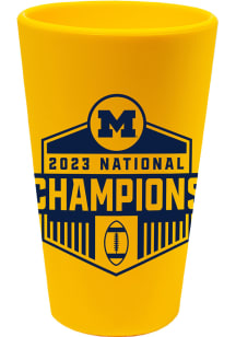 Yellow Michigan Wolverines 2023 College Football National Champion Silicone Pint Glass