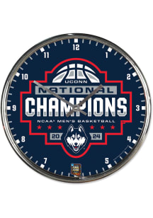 UConn Huskies 2024 Mens Basketball National Champs Chrome Wall Clock