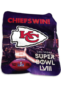 Kansas City Chiefs Super Bowl LVIII Champs Raschel Blanket