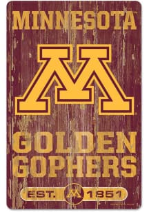 Maroon Minnesota Golden Gophers 11 x 17 Sign