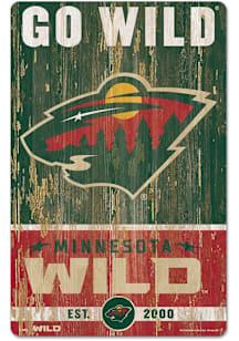 Minnesota Wild 11 x 17 Sign - Green