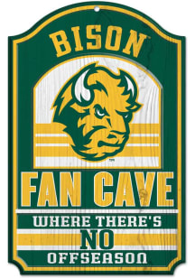 North Dakota State Bison 11 x 17 Fan Cave Sign - Green