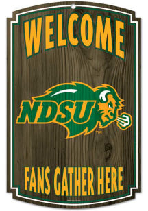 North Dakota State Bison 11 x 17 Fans Gather Sign - Green