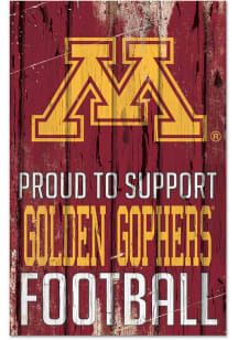 Maroon Minnesota Golden Gophers 11 x 17 Proud to Support Sign