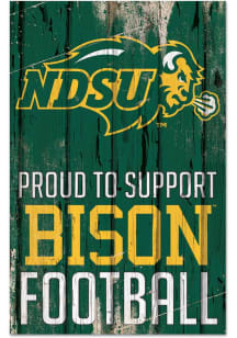 North Dakota State Bison 11 x 17 Proud to Support Sign - Green