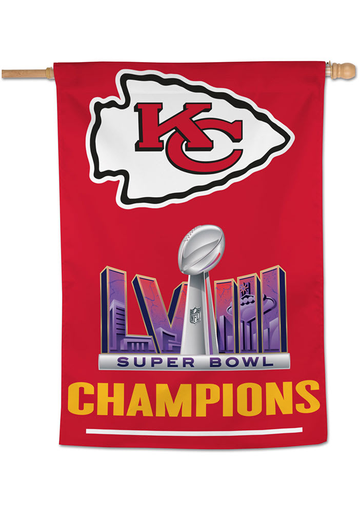 Kansas City Chiefs Super Bowl LVIII Champions 28x40 Banner - Red