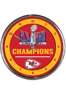 Kansas City Chiefs Super Bowl LVIII Champions Chrome Wall Clock