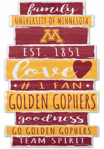 Maroon Minnesota Golden Gophers 11 x 17 Word Plank Sign