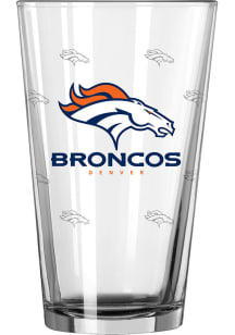 Denver Broncos 16oz Satin Etch Pint Glass