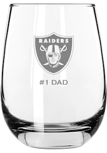 Las Vegas Raiders Dad 15oz Stemless Wine Glass - White
