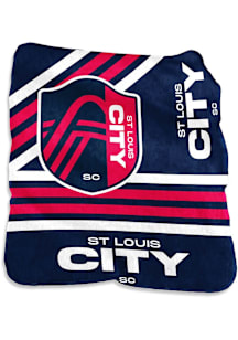 St Louis City SC Raschel Throw Sherpa Fleece Blanket - Blue