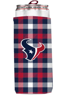 Logo Brands Houston Texans Plaid Slim Can Coolie