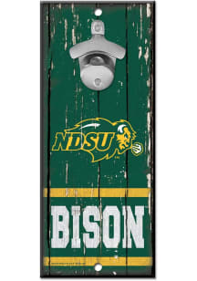 North Dakota State Bison Bottle Opener Sign - Green