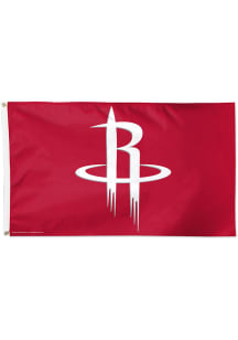 Houston Rockets Deluxe Logo Red Silk Screen Grommet Flag