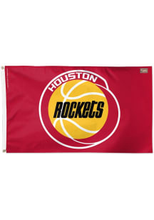 Houston Rockets Deluxe Silk Screen Grommet Flag - Red