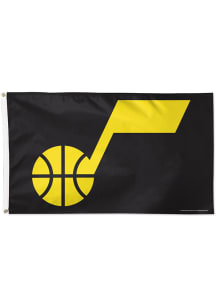 Utah Jazz Deluxe Logo Black Silk Screen Grommet Flag