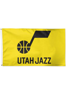 Utah Jazz Deluxe Yellow Silk Screen Grommet Flag