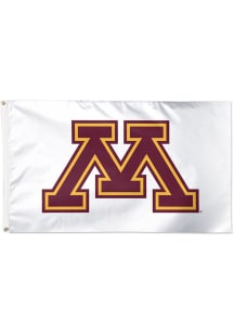Minnesota Golden Gophers Deluxe White Silk Screen Grommet Flag