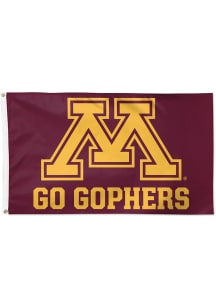 Maroon Minnesota Golden Gophers Deluxe Logo Silk Screen Grommet Flag