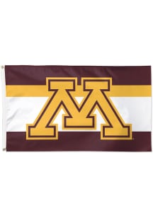 Maroon Minnesota Golden Gophers Deluxe Stripe Silk Screen Grommet Flag