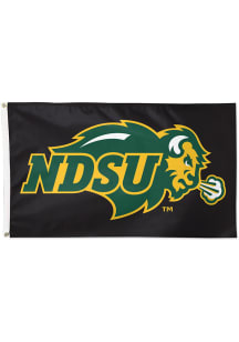 North Dakota State Bison Deluxe Black Silk Screen Grommet Flag