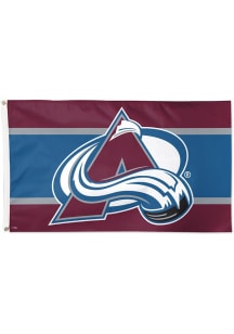 Colorado Avalanche Deluxe Stripe Maroon Silk Screen Grommet Flag