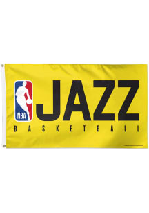 Utah Jazz Deluxe Basketball Yellow Silk Screen Grommet Flag