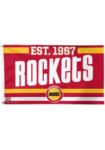 Houston Rockets Deluxe Established Red Silk Screen Grommet Flag - Red