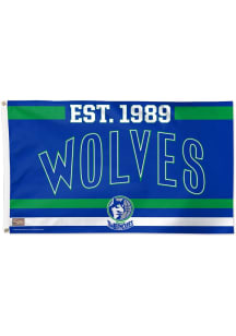 Minnesota Timberwolves Deluxe Established Blue Silk Screen Grommet Flag - Blue
