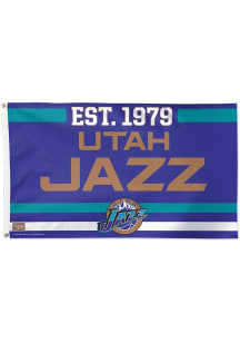 Utah Jazz Deluxe Established Purple Silk Screen Grommet Flag - Purple