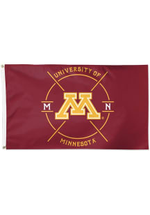 Maroon Minnesota Golden Gophers Deluxe Circle Silk Screen Grommet Flag