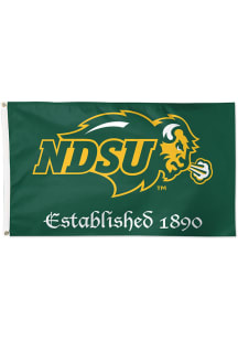 North Dakota State Bison Deluxe Established Green Silk Screen Grommet Flag